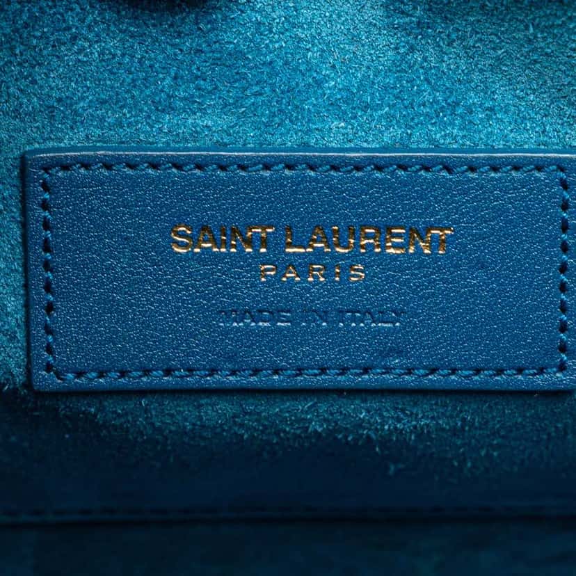 Saint Laurent Baby Leather Sac De Jour Satchel Blue Leather Good condition - Box View