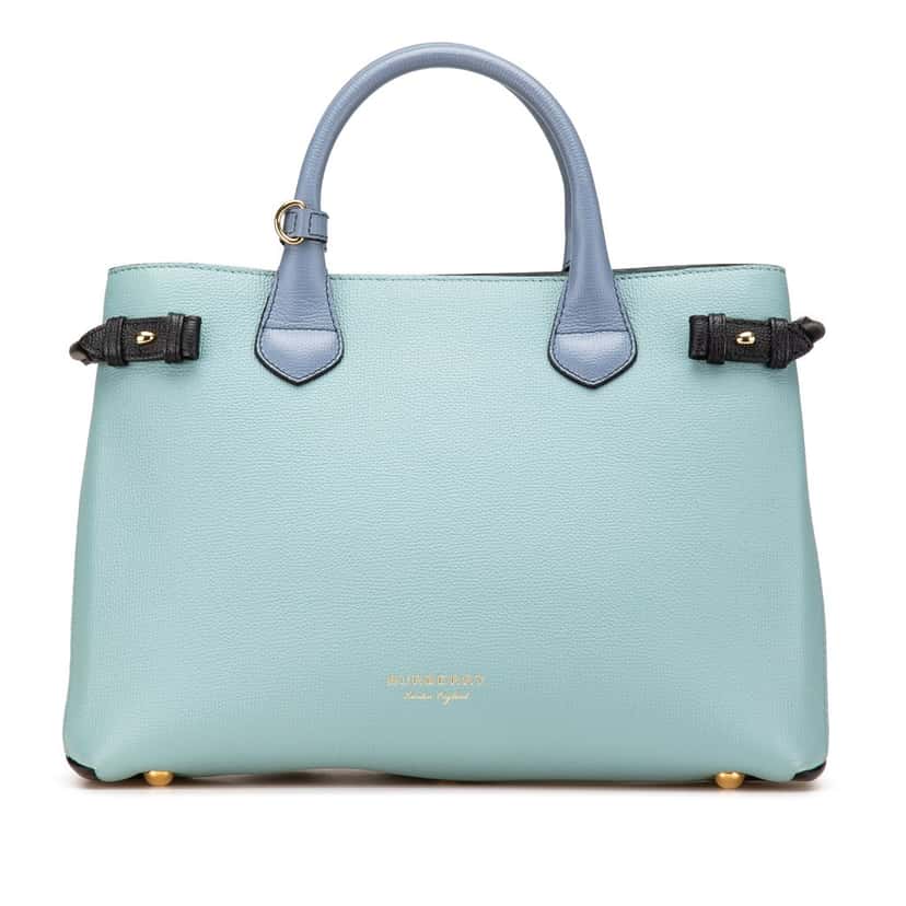 Burberry Medium Tricolor Leather Banner Satchel Blue Leather Good condition - Front View