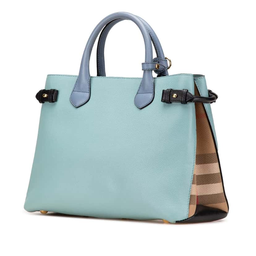 Burberry Medium Tricolor Leather Banner Satchel Blue Leather Good condition - Back View