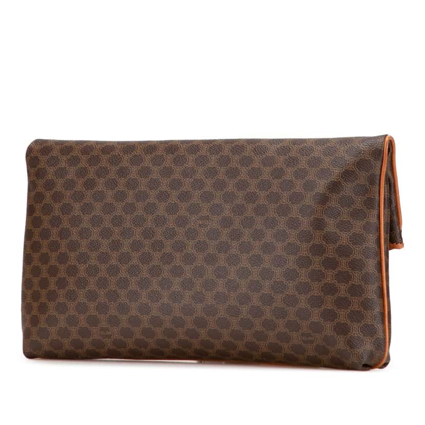 Celine Macadam Coated Canvas Clutch Brown Canvas Good condition - Back View