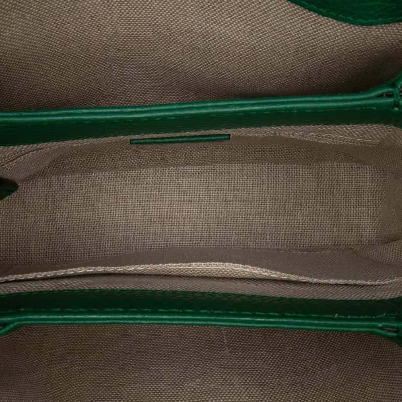Gucci Small Dollar Calfskin Interlocking G Crossbody Green Leather Fair condition - Model View