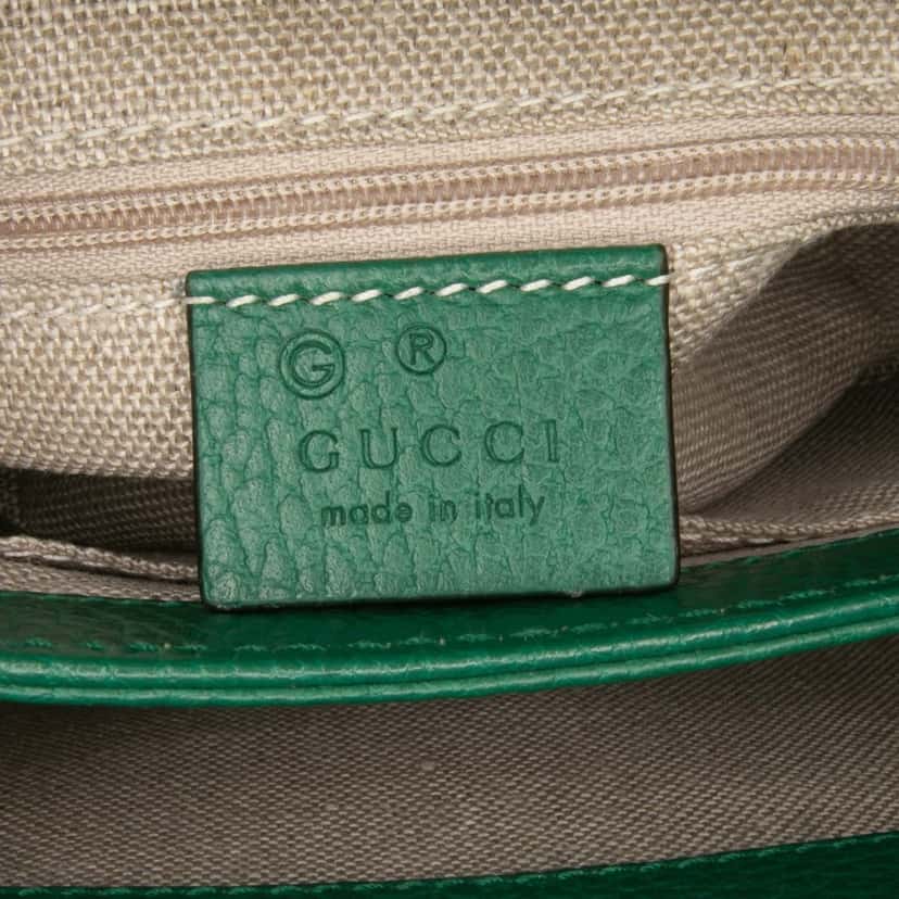 Gucci Small Dollar Calfskin Interlocking G Crossbody Green Leather Fair condition - Box View