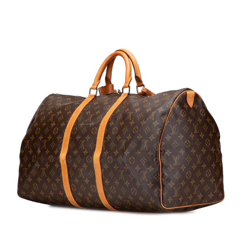 Louis Vuitton Monogram Keepall 55 Brown Canvas Fair condition - Back View