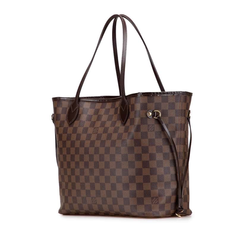 Louis Vuitton Damier Ebene Neverfull MM Brown Canvas Good condition - Back View