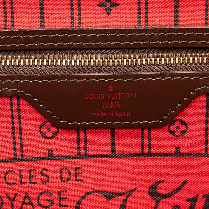 Louis Vuitton Damier Ebene Neverfull MM Brown Canvas Good condition - Box View