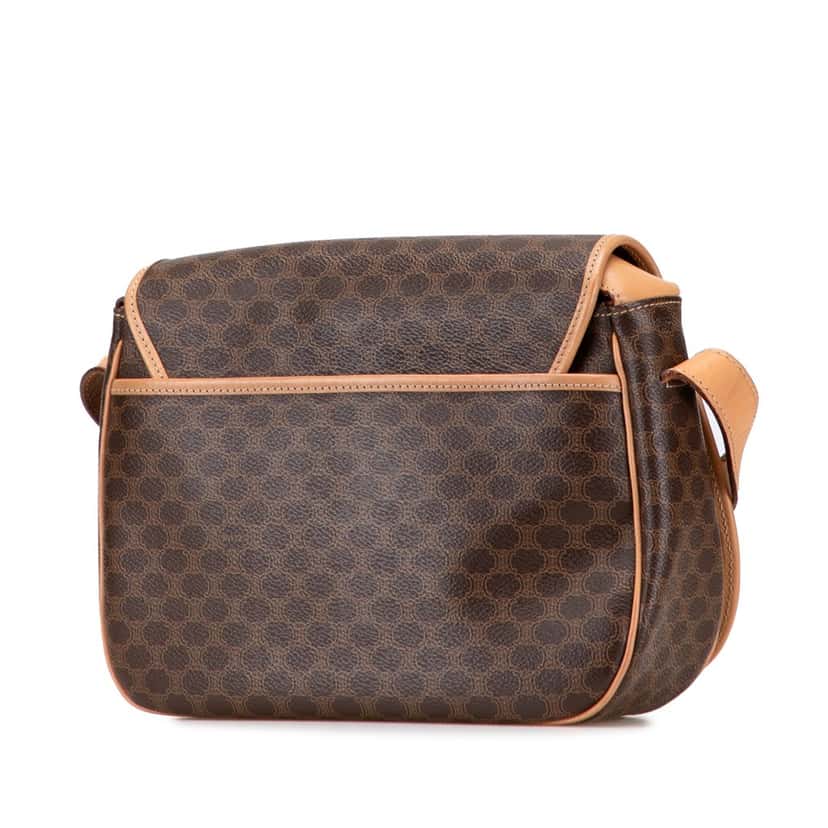 Celine Macadam Coated Canvas Crossbody Brown Canvas Good condition - Back View