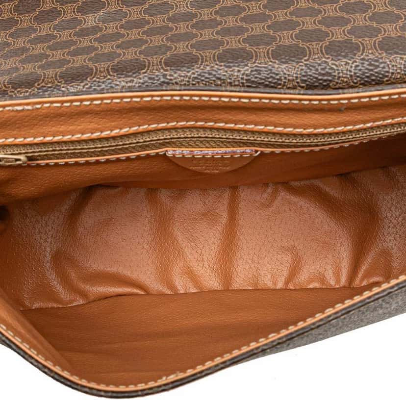 Celine Macadam Coated Canvas Crossbody Brown Canvas Good condition - Model View
