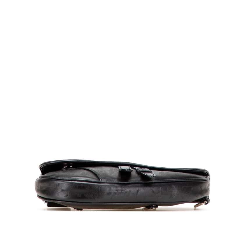 Dior Oblique Perforated Calfskin Galaxy Saddle Bag Black Leather Good condition - Inside View