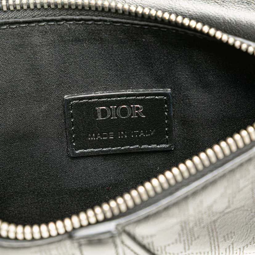 Dior Oblique Perforated Calfskin Galaxy Saddle Bag Black Leather Good condition - Box View