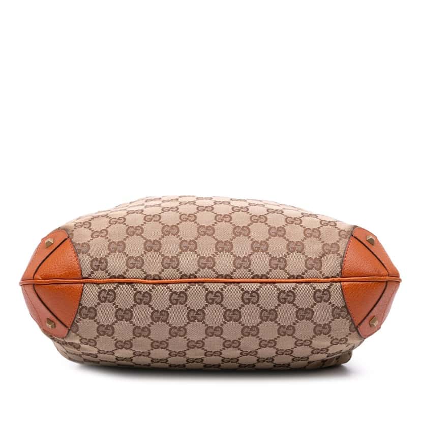 Gucci GG Canvas Nailhead Drawstring Hobo Brown Canvas Good condition - Inside View