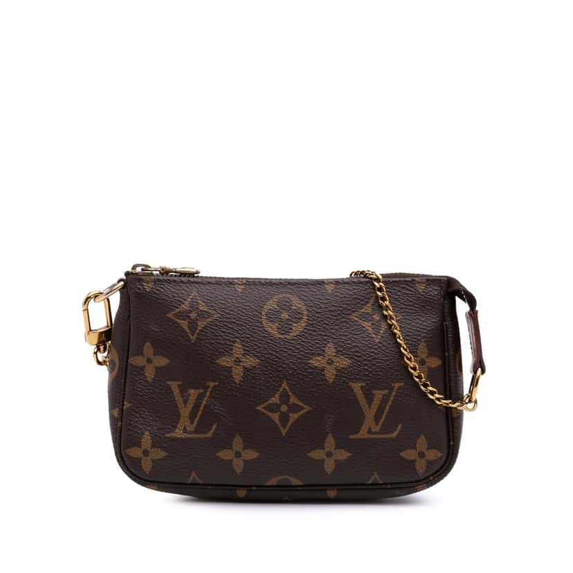 Louis Vuitton Monogram Mini Pochette Accessoires Brown Canvas Good condition - Front View