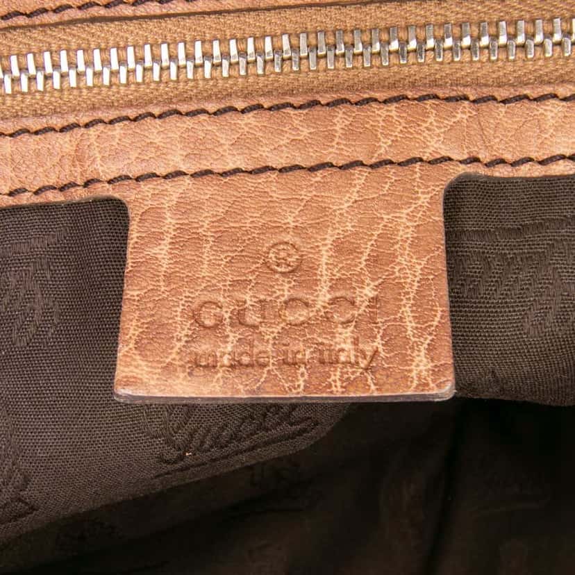 Gucci Medium Leather Bamboo Bar Tote Brown Leather Good condition - Box View