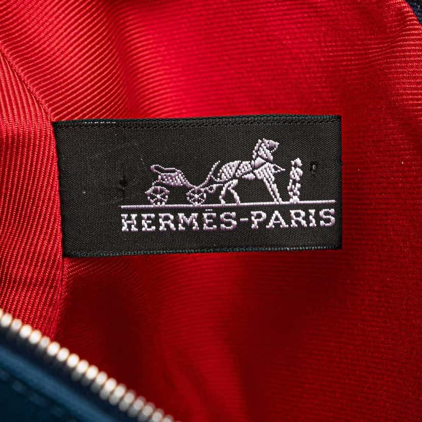 Hermès Mini Toile Palmyre Pouch Blue Canvas Very good condition - Box View