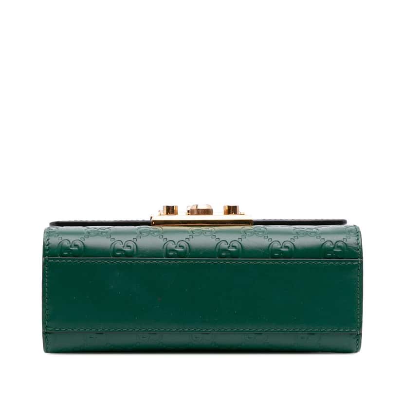 Gucci Small Guccissima Padlock Crossbody Green Leather Good condition - Inside View
