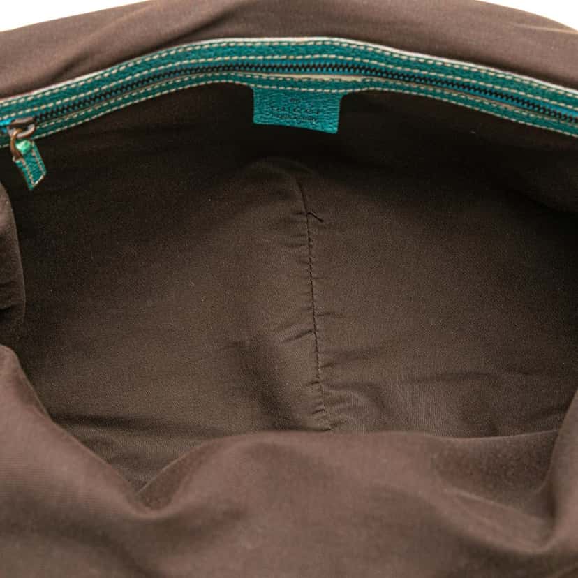 Gucci GG Canvas Bamboo Studded Hobo Brown Canvas Good condition - Model View