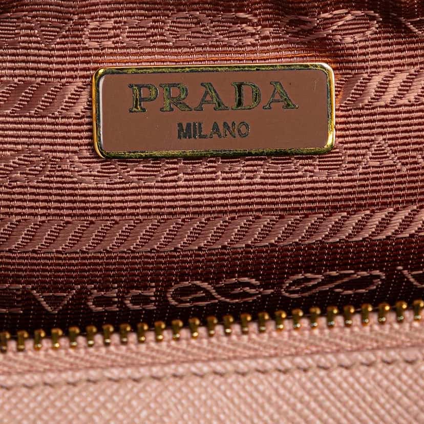 Prada Mini Saffiano Double Zip Crossbody Pink Leather Good condition - Box View