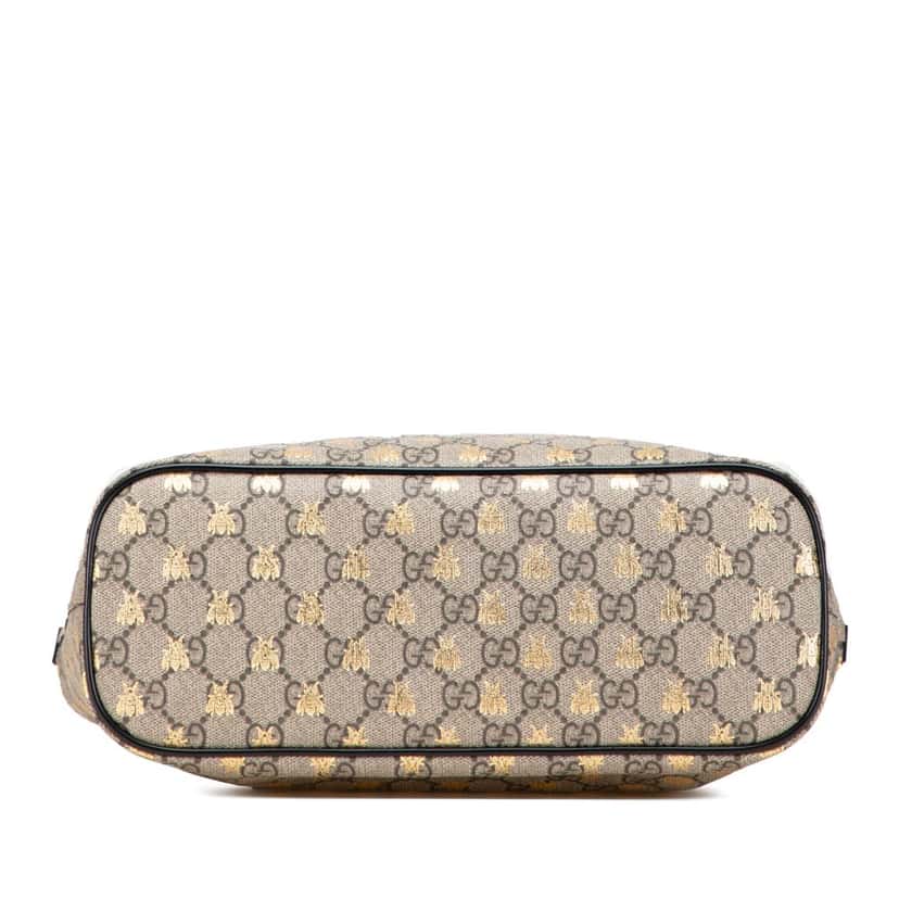 Gucci Small GG Supreme Bees Soft Tote Brown Canvas Good condition - Inside View