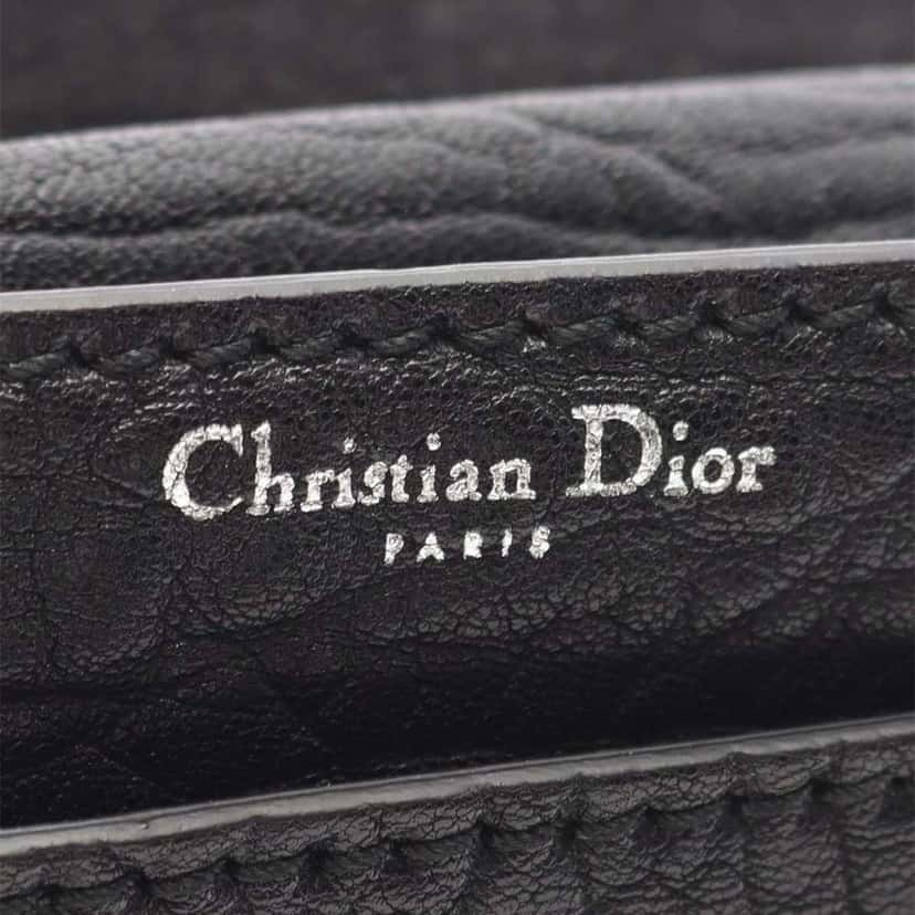 Dior Canyon Grained Lambskin Mosaic J Adior Chain Flap Black Leather Good condition - Model View