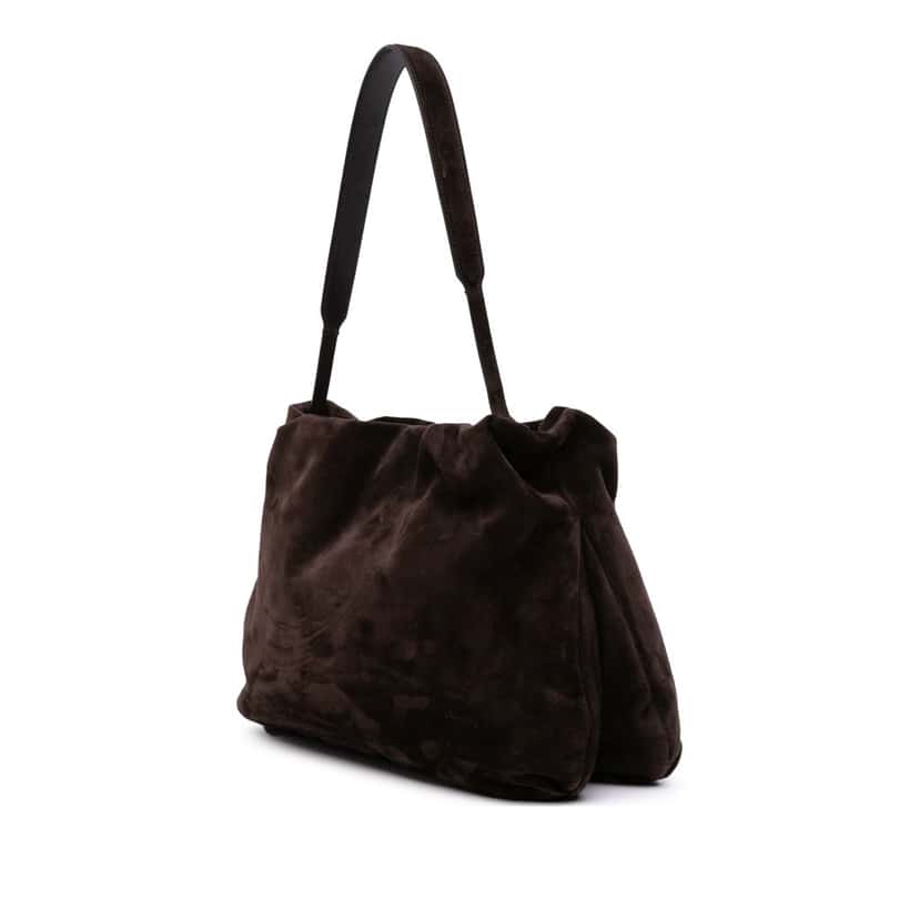 The Row Suede Bourse Shoulder Bag Brown Leather Good condition - Back View