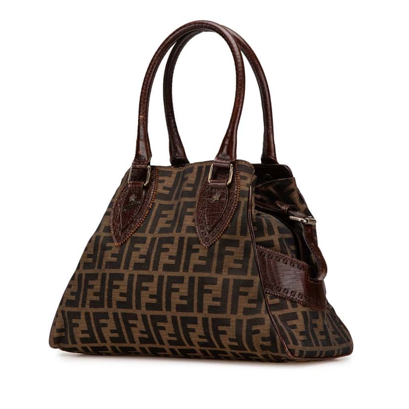 Fendi Zucca Canvas Etniko Handbag Brown Canvas Good condition - Back View