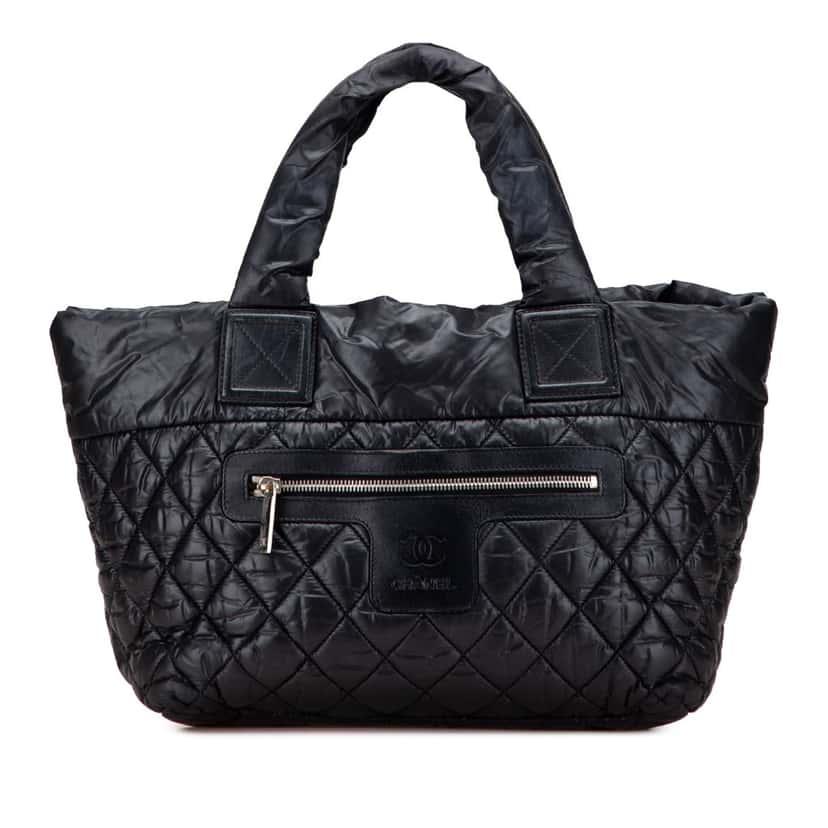 Chanel Small Quilted Nylon Coco Cocoon Tote Black Good condition - Front View