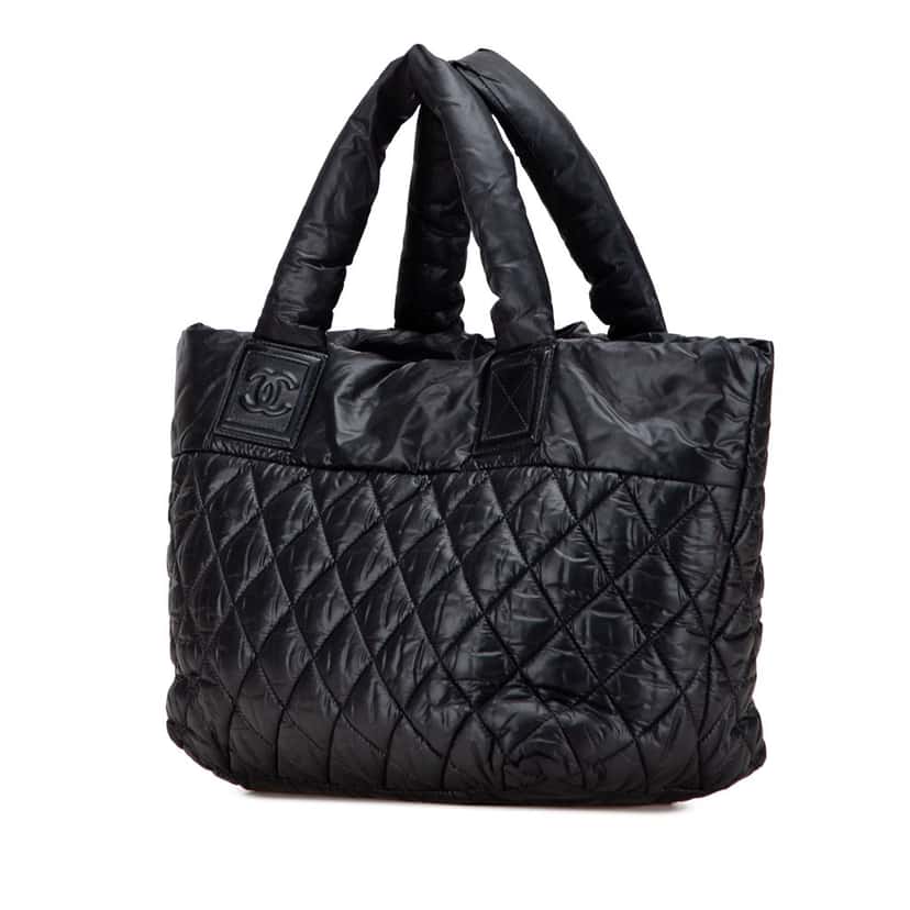 Chanel Small Quilted Nylon Coco Cocoon Tote Black Good condition - Back View