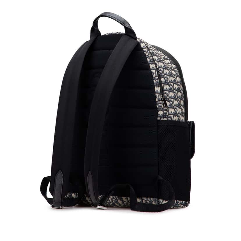 Dior Oblique Canvas 8 Backpack Blue Canvas Good condition - Back View