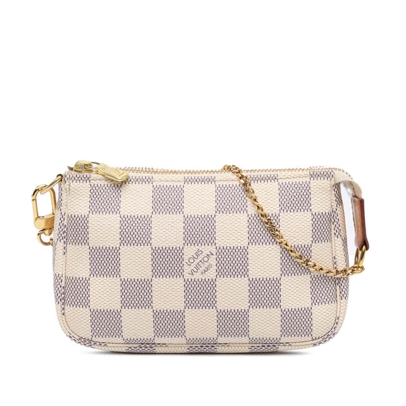 Louis Vuitton Damier Azur Mini Pochette Accessoires White Canvas Good condition - Front View
