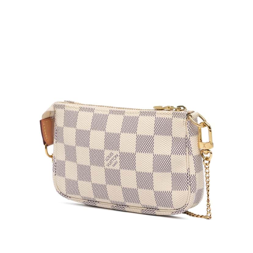Louis Vuitton Damier Azur Mini Pochette Accessoires White Canvas Good condition - Back View