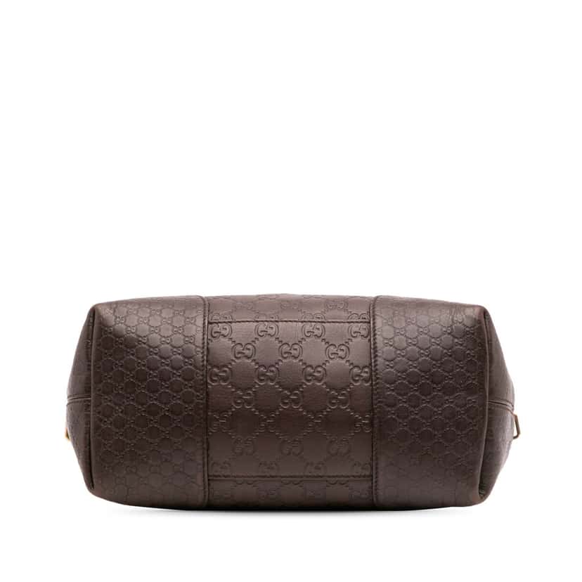 Gucci Medium Guccissima Bree Fold Over Tote Brown Leather Good condition - Inside View