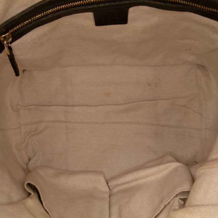 Gucci Medium Guccissima Bree Fold Over Tote Brown Leather Good condition - Model View