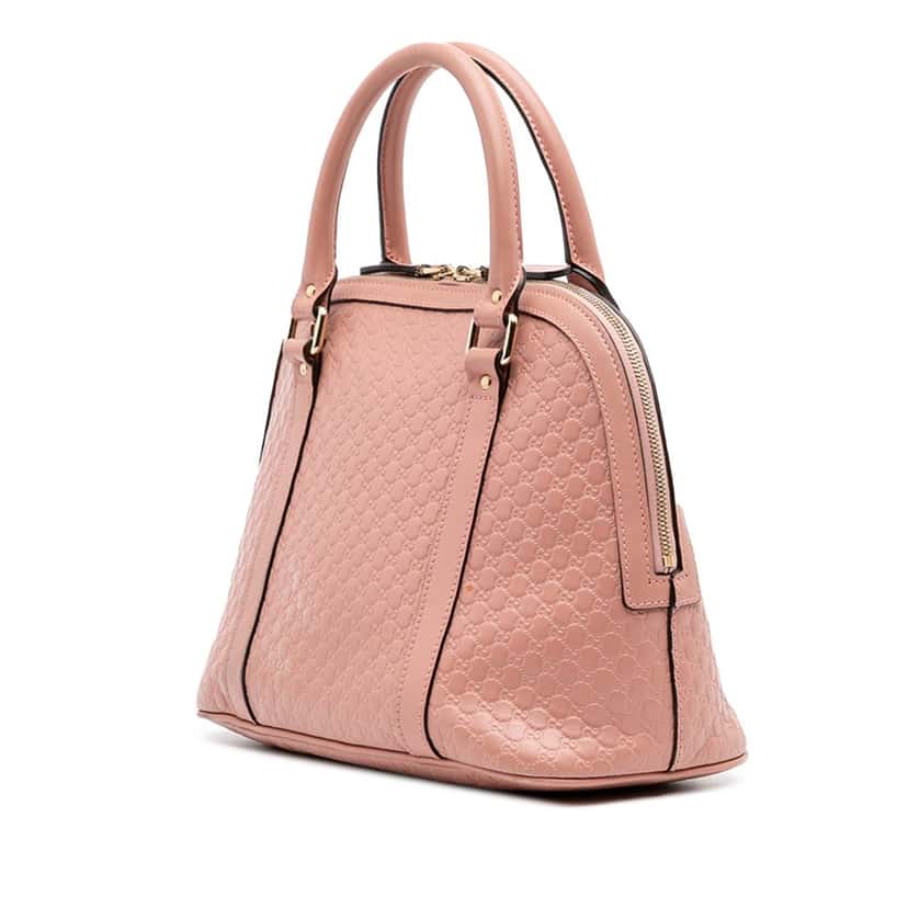 Gucci Medium Microguccissima Dome Satchel Pink Leather Fair condition - Back View