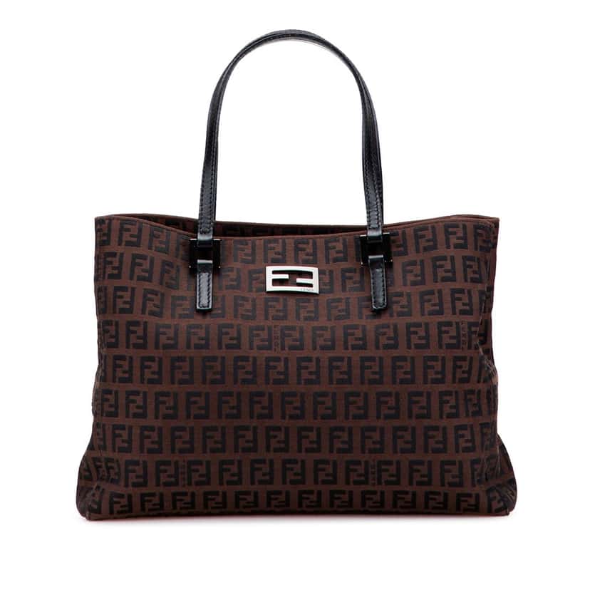 Fendi Zucchino Canvas Tote Brown Canvas Good condition - Front View