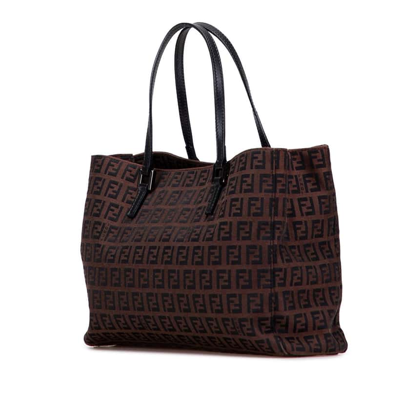 Fendi Zucchino Canvas Tote Brown Canvas Good condition - Back View