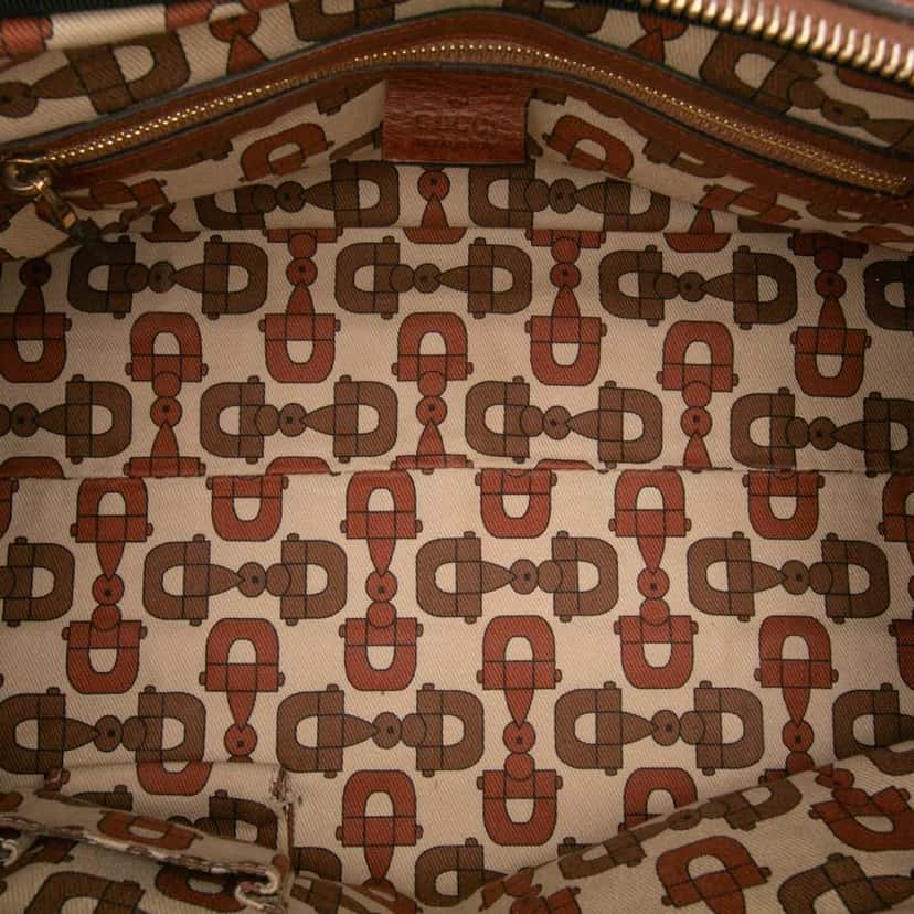 Gucci Guccissima Trimmed Leather Signoria Handbag Brown Leather Good condition - Model View