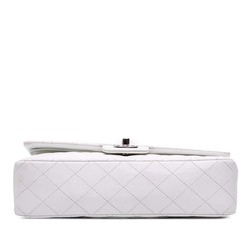 Chanel Medium Classic Caviar Double Flap White Leather Very good condition - Inside View