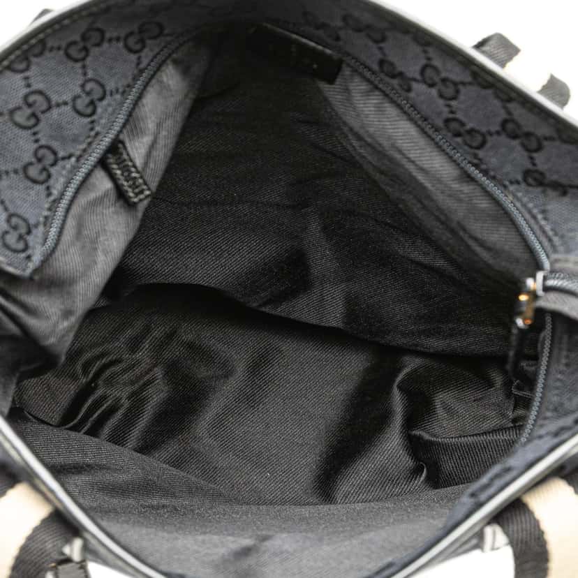 Gucci GG Canvas Web Tote Black Canvas Good condition - Model View