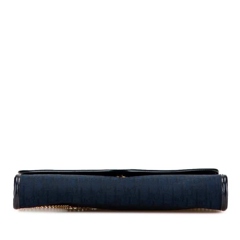Dior Oblique Canvas Chain Shoulder Bag Blue Canvas Good condition - Inside View