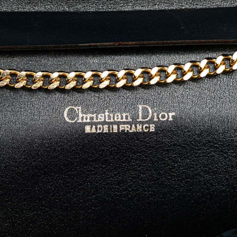 Dior Oblique Canvas Chain Shoulder Bag Blue Canvas Good condition - Box View