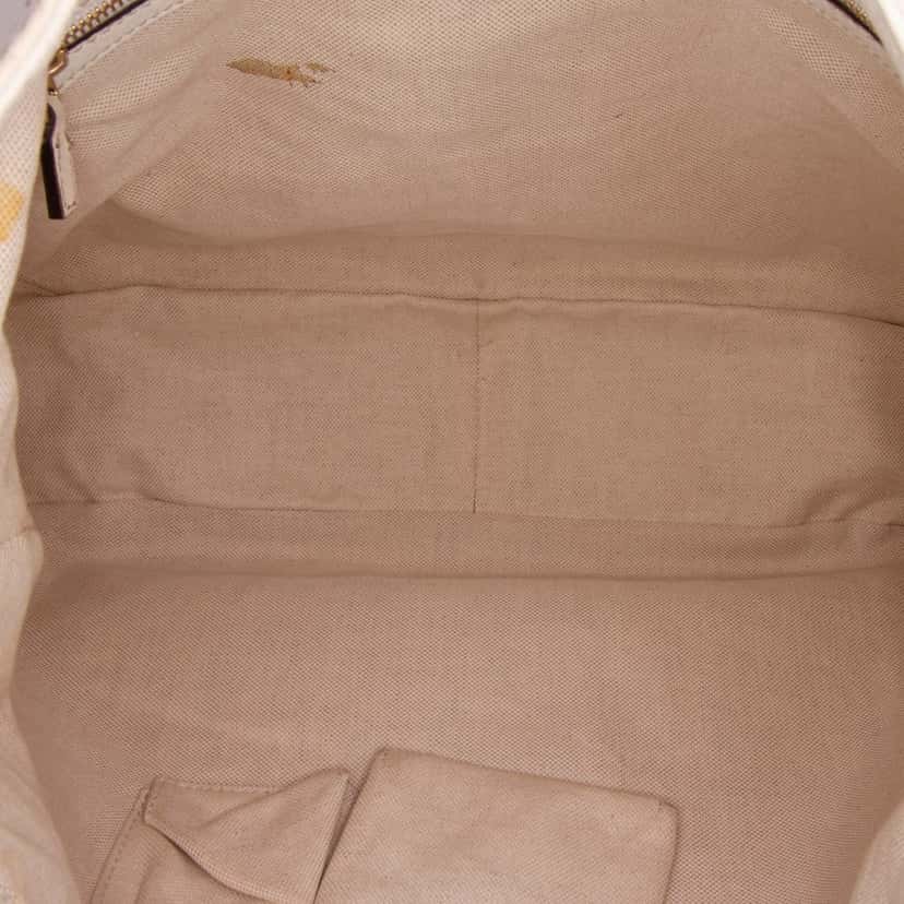 Gucci Medium Pebbled Calfskin Web Heritage Shoulder Bag White Leather Good condition - Model View