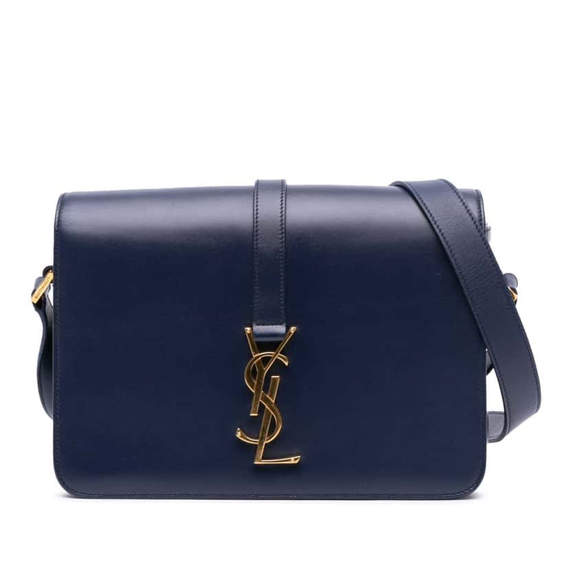Saint Laurent Medium Leather Monogram Universite Bag Blue Leather Good condition - Front View