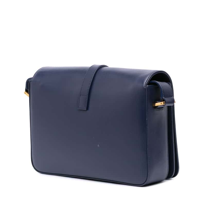 Saint Laurent Medium Leather Monogram Universite Bag Blue Leather Good condition - Back View