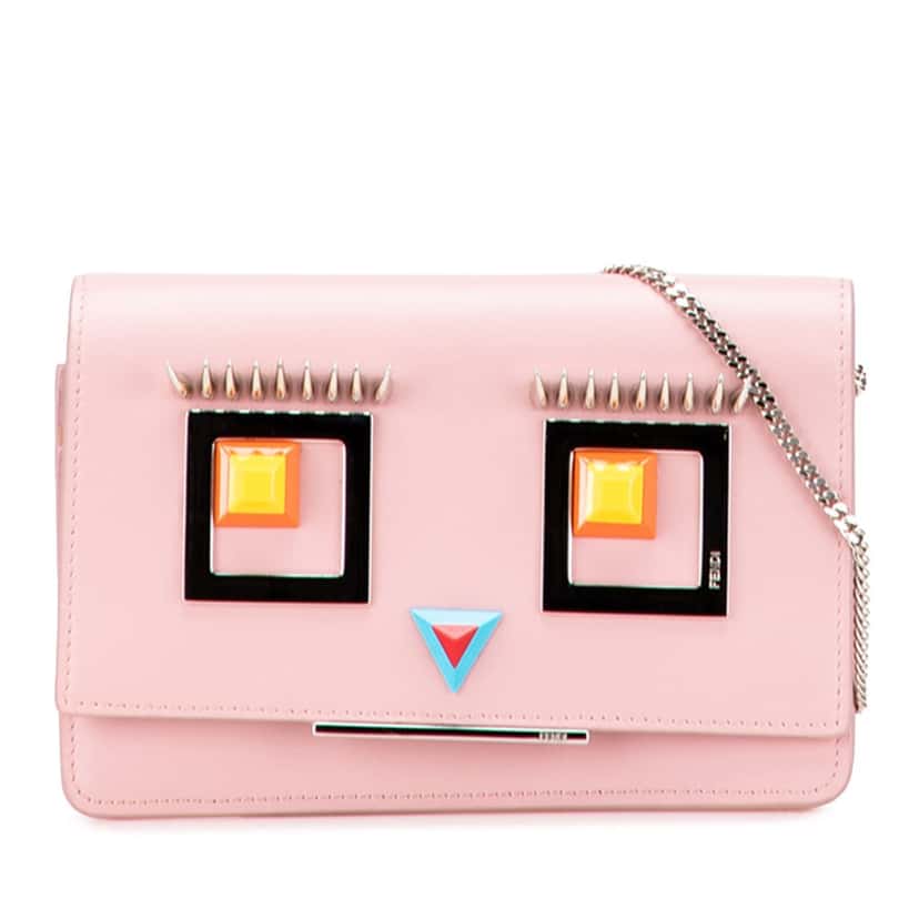 Fendi Leather Hypnoteyes Wallet on Chain Pink Leather Good condition - Front View