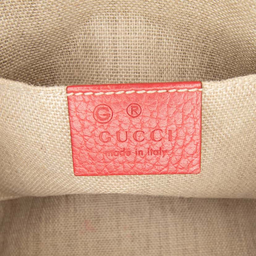 Gucci Mini Leather GG Charm Dome Satchel Red Leather Good condition - Box View