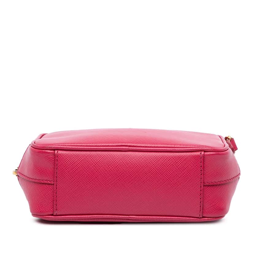 Prada Mini Saffiano Camera Bag Pink Leather Good condition - Inside View