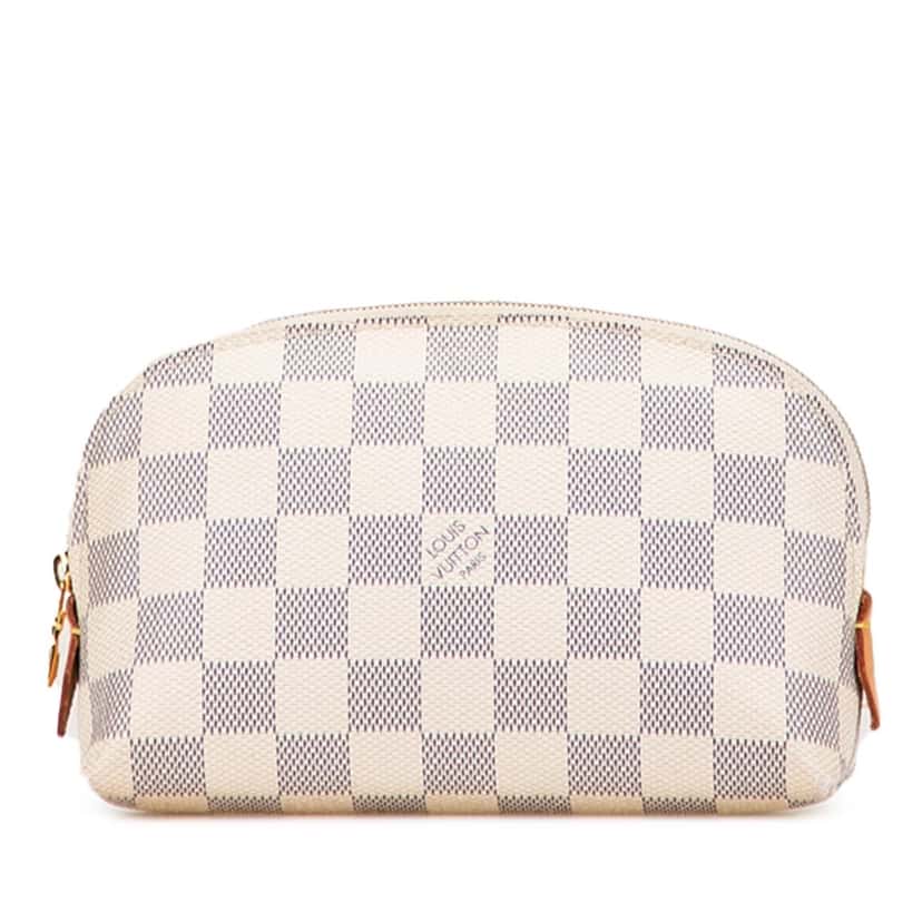 Louis Vuitton Damier Azur Cosmetic Pochette White Canvas Good condition - Front View