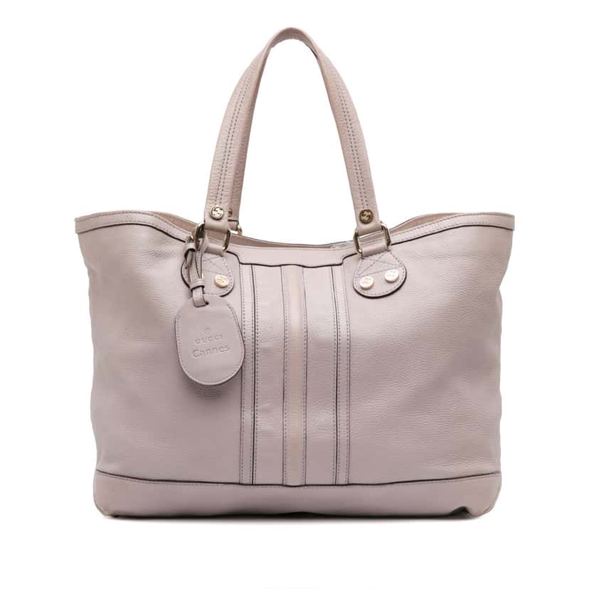 Gucci Large Pebbled Calfskin Sunset Tote Purple Leather Good condition - Front View