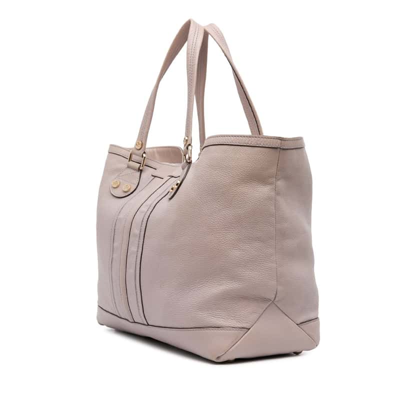 Gucci Large Pebbled Calfskin Sunset Tote Purple Leather Good condition - Back View