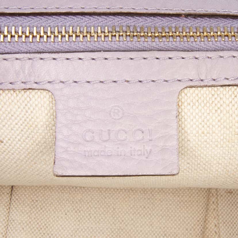 Gucci Large Pebbled Calfskin Sunset Tote Purple Leather Good condition - Box View