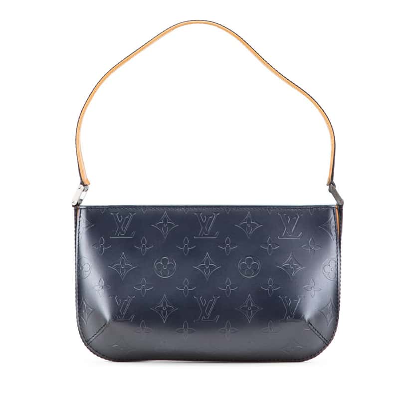 Louis Vuitton Monogram Mat Fowler Blue Leather Good condition - Front View